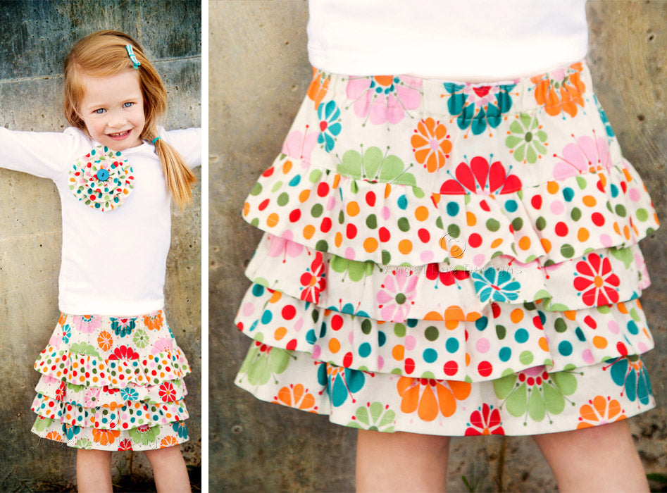Lexi Ruffle Skirt Sewing Pattern - HARD COPY
