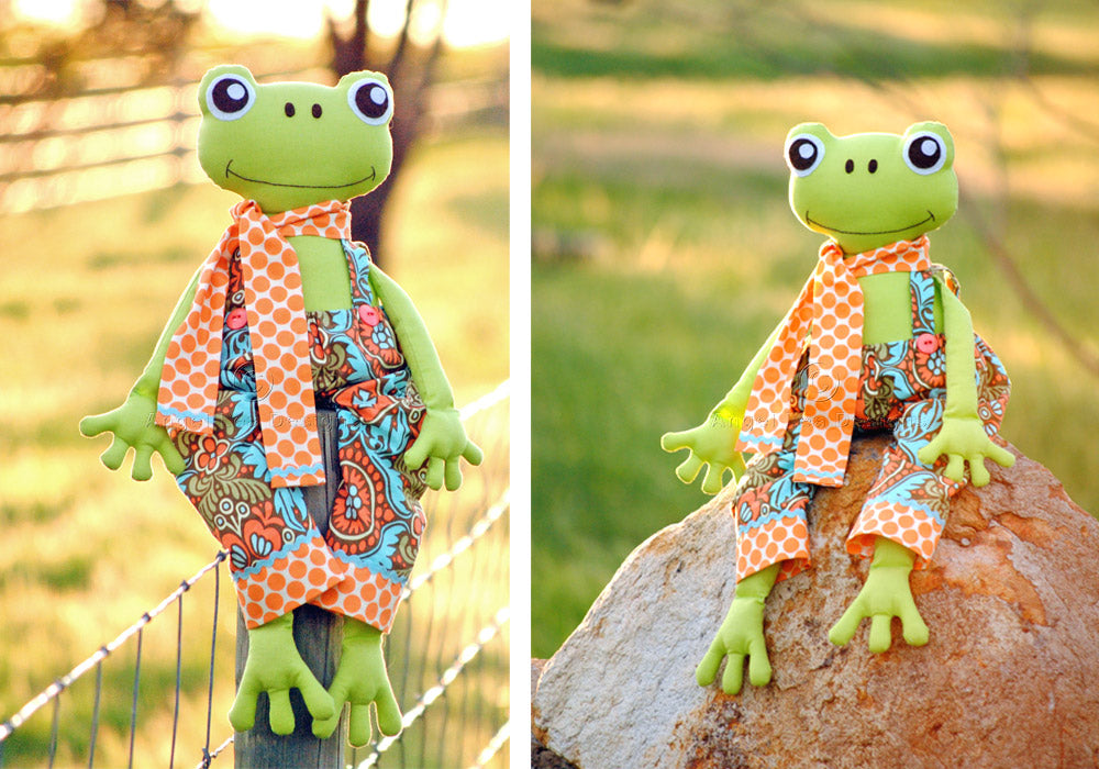 Fergus the Frog Softie PDF Sewing Pattern Angel Lea Designs