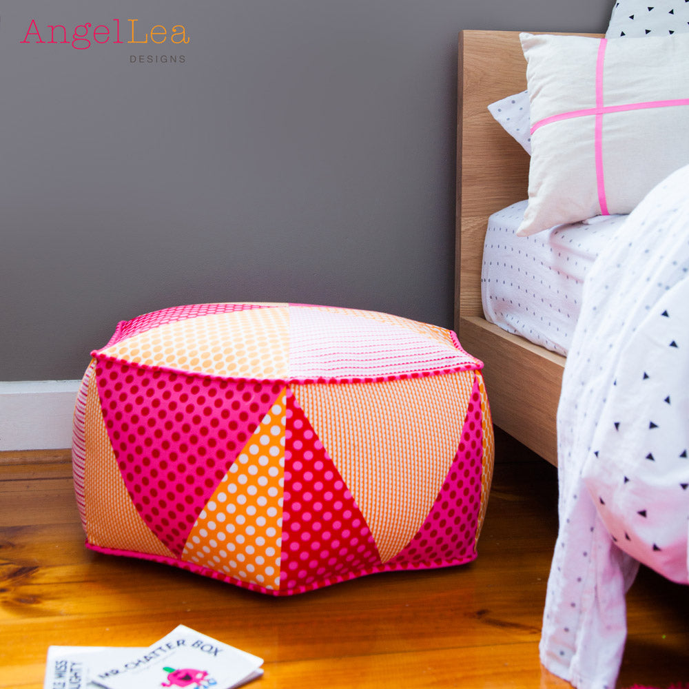 Hexagon Pouf Sewing Pattern - HARD COPY