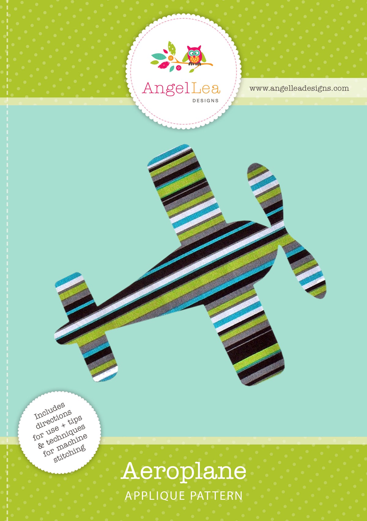 Aeroplane PDF Applique Template – Angel Lea Designs