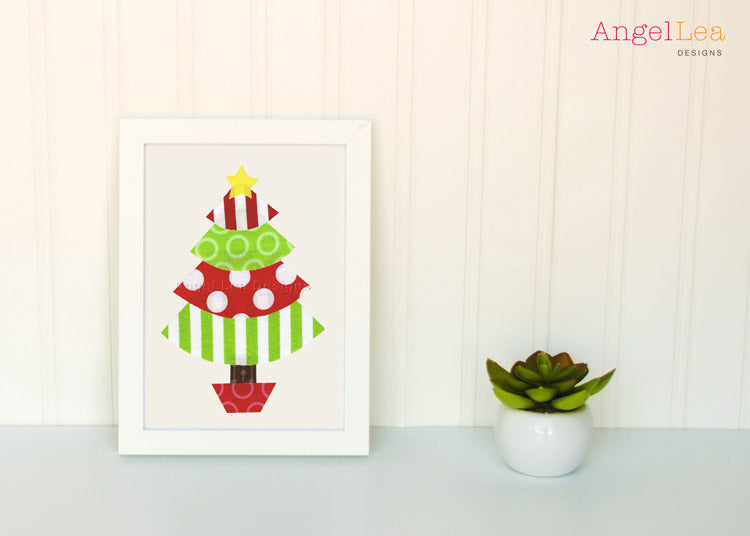 Christmas Tree and Gifts Applique Template