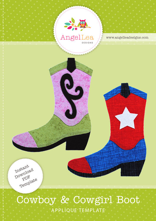 Cowboy and Cowgirl Boot Applique Template