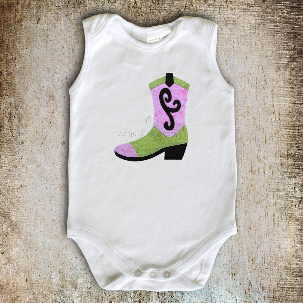 Cowboy and Cowgirl Boot Applique Template