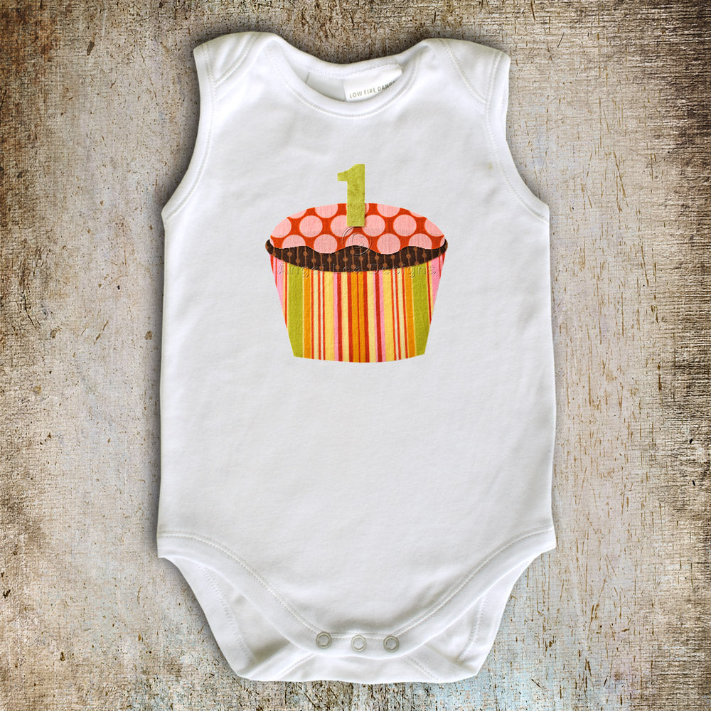 Birthday Cupcake Applique Template