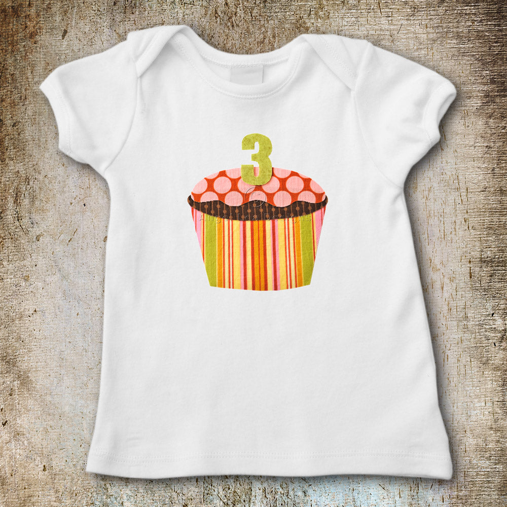 Birthday Cupcake Applique Template