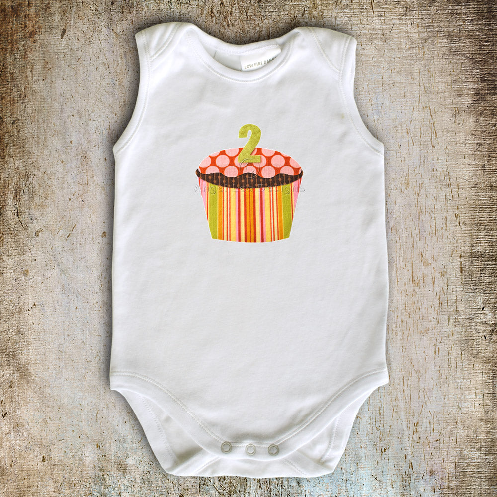 Birthday Cupcake Applique Template