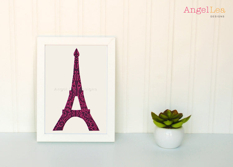 Eiffel Tower and I Love Paris Applique Template