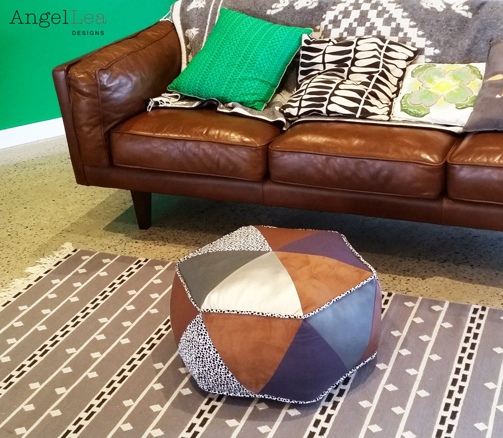 Hexagon Pouf Sewing Pattern - HARD COPY