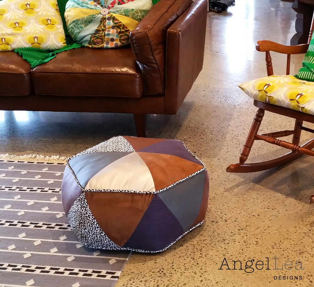 Hexagon Pouf Sewing Pattern - HARD COPY