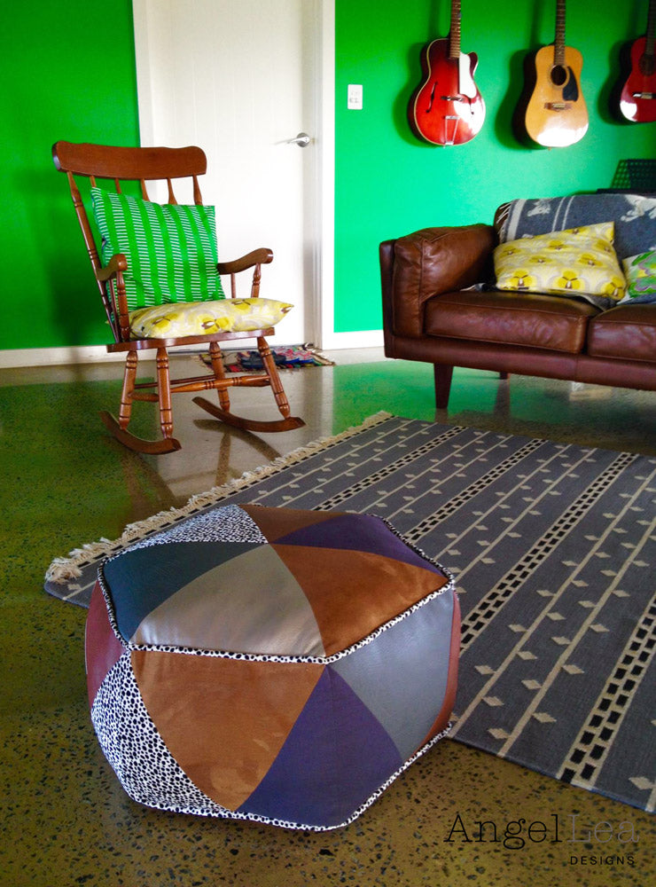 Hexagon Pouf Sewing Pattern - HARD COPY