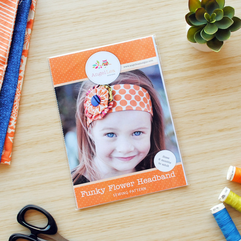 Funky Flower Headband Sewing Pattern - HARD COPY