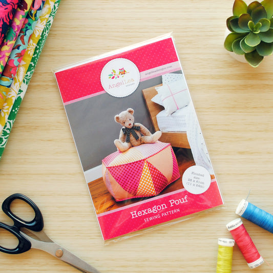 Hexagon Pouf Sewing Pattern - HARD COPY