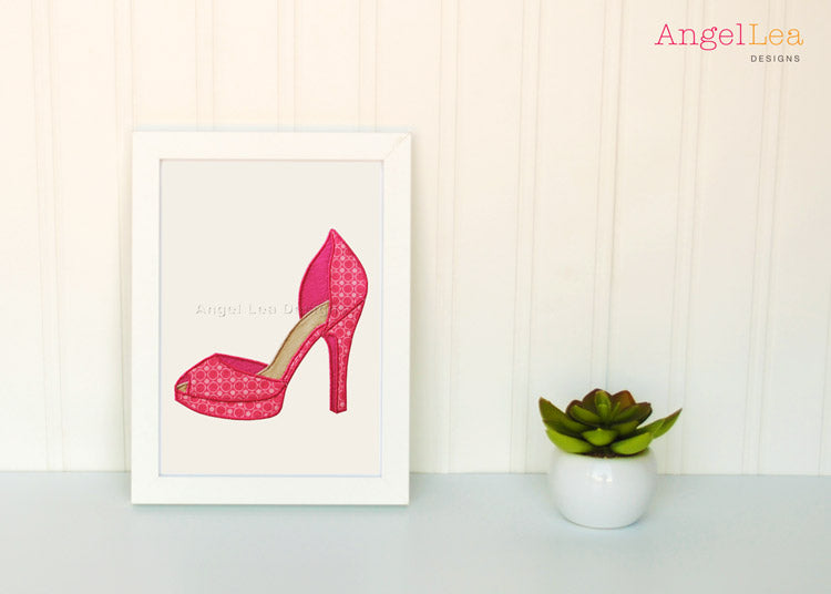 High Heel Shoe Applique Template