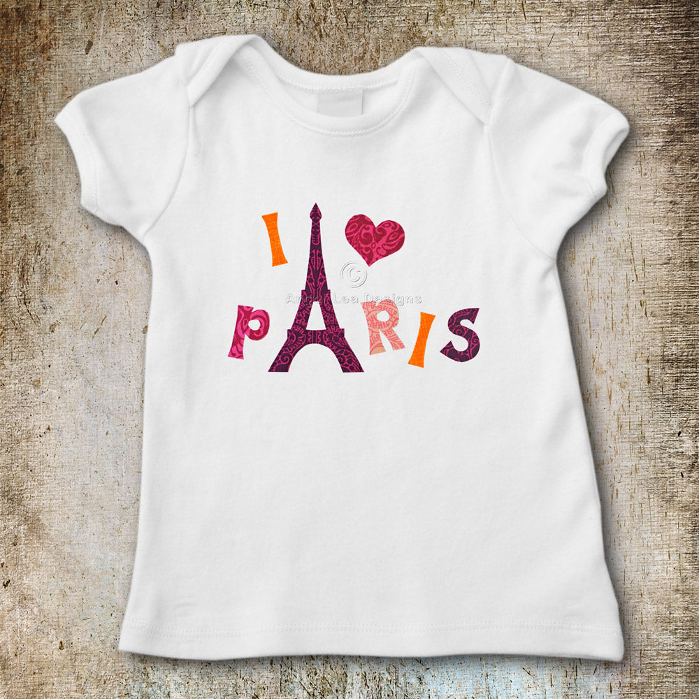 Eiffel Tower and I Love Paris Applique Template