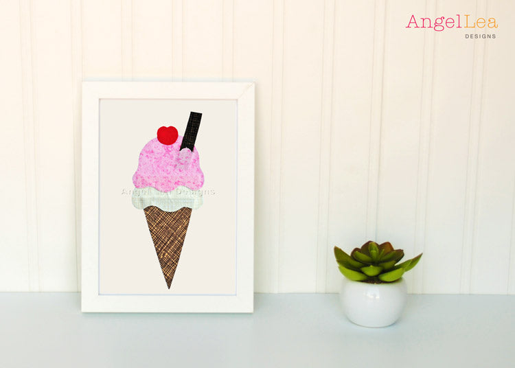 Ice Cream Applique Template