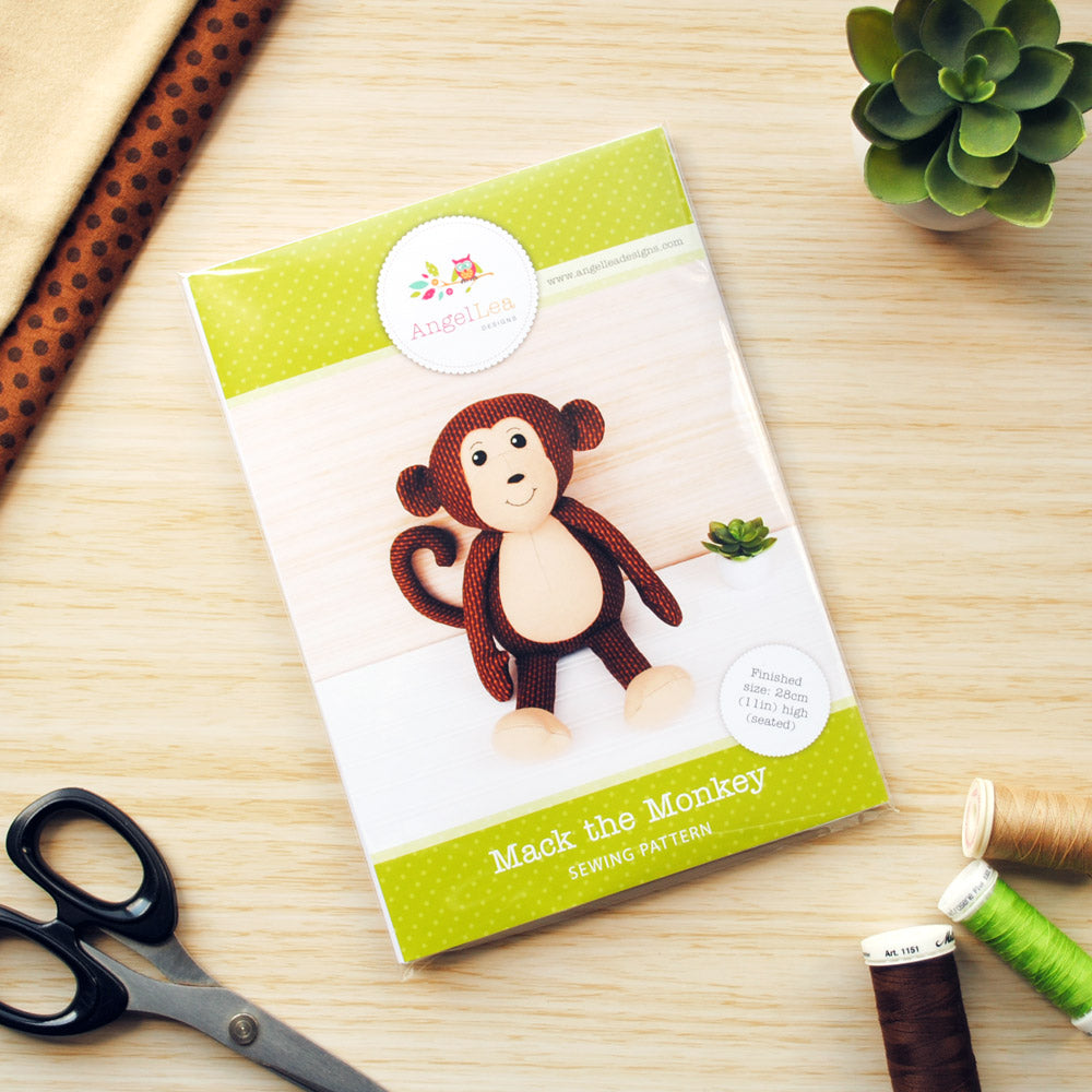 Mack the Monkey Sewing Pattern - HARD COPY