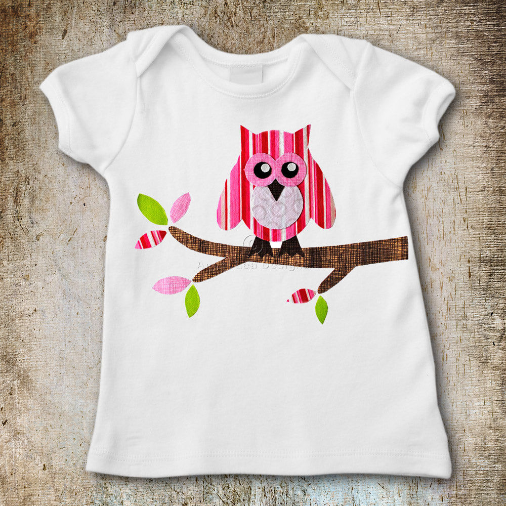 Owl on Branch Applique Template