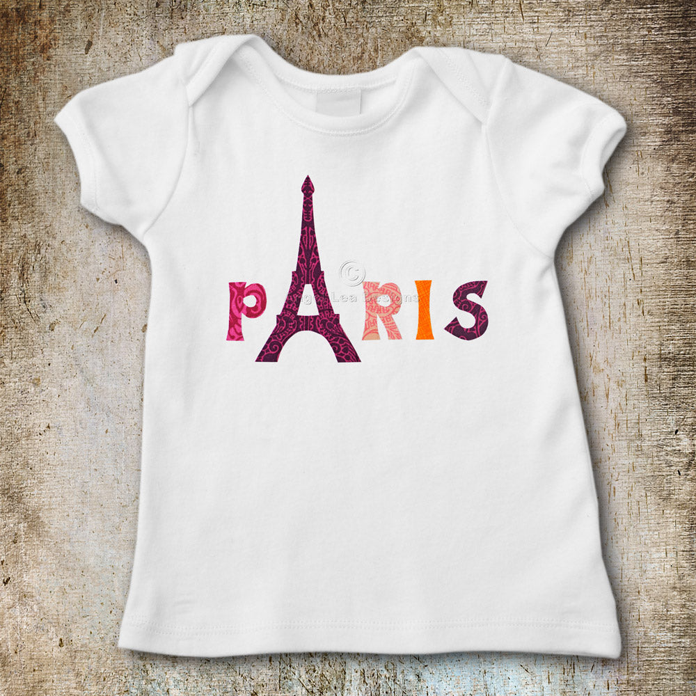 Eiffel Tower and I Love Paris Applique Template