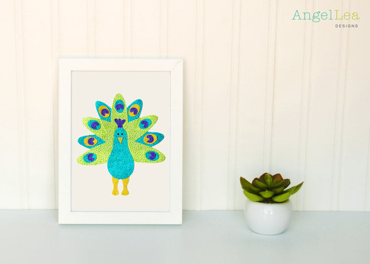 Peacock Applique Template