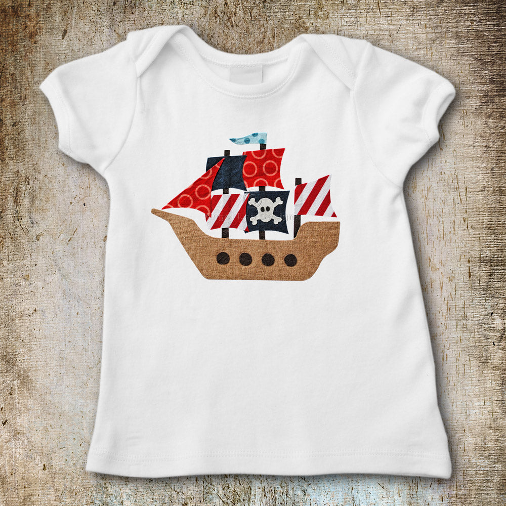 Pirate Ship Applique Template