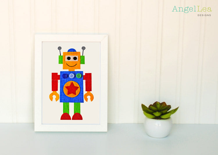 Robot Applique Template