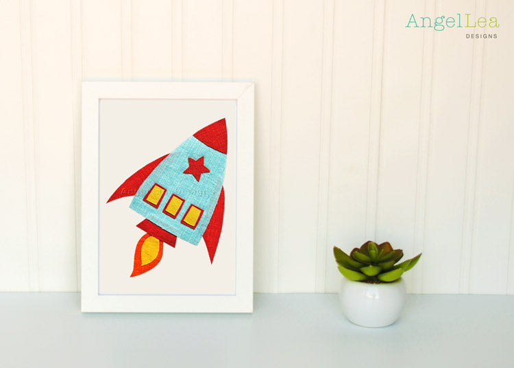 Rocket Applique Template