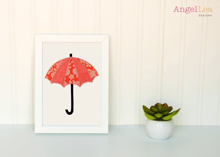 Umbrella Applique Template