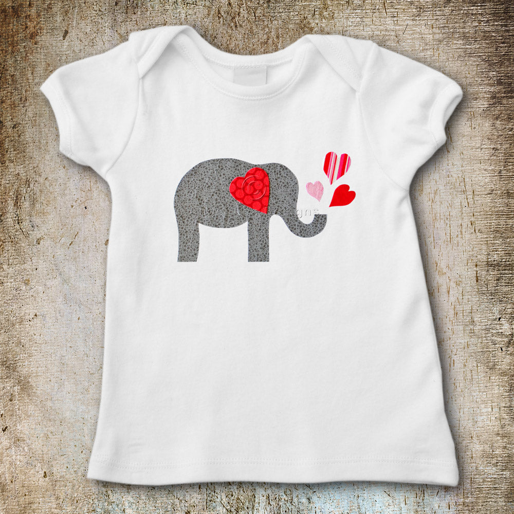 Valentine Elephant Applique Template