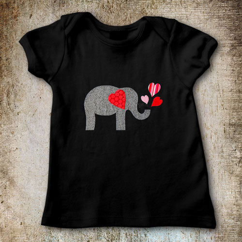 Valentine Elephant Applique Template