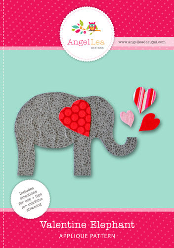 Valentine Elephant Applique Template