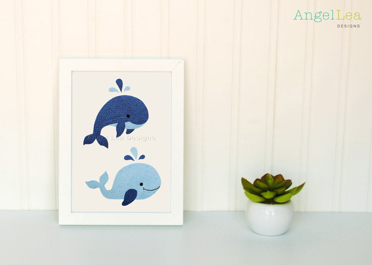 Whales Applique Template